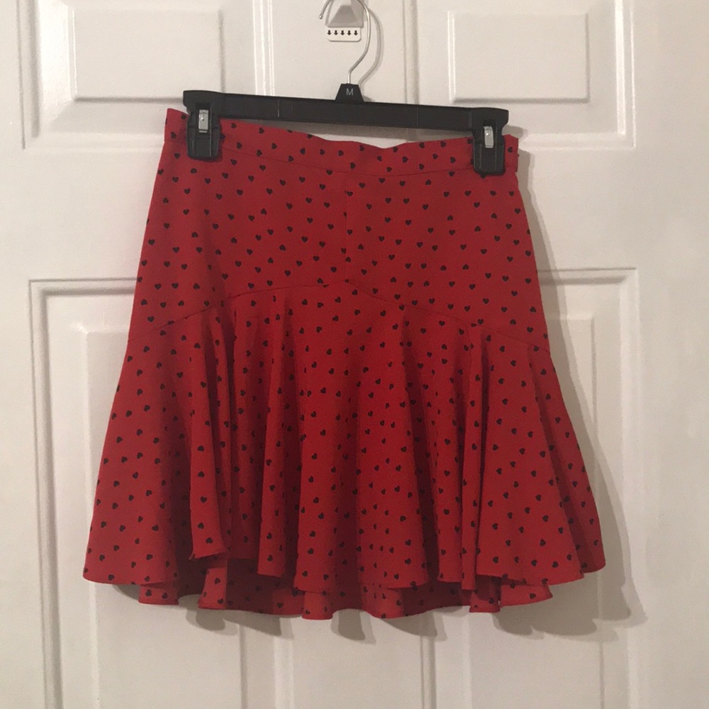 Topshop Heart Print Skirt
